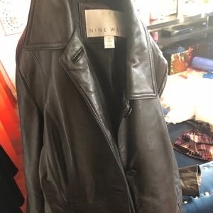 Black leather coat